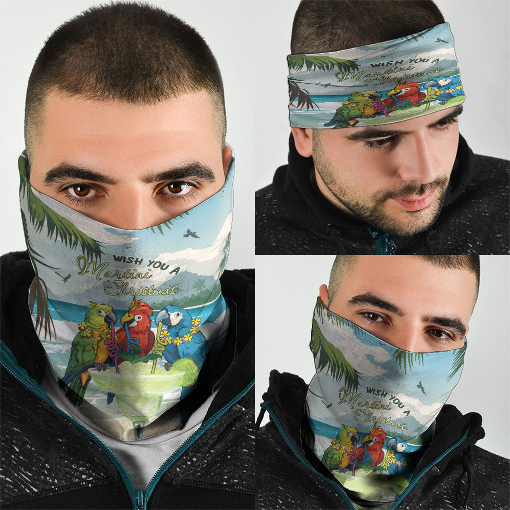 Wish You A Merry Martini Christmas Neck Gaiter Cocktail Parrot-dise LT7 - Polynesian Pride