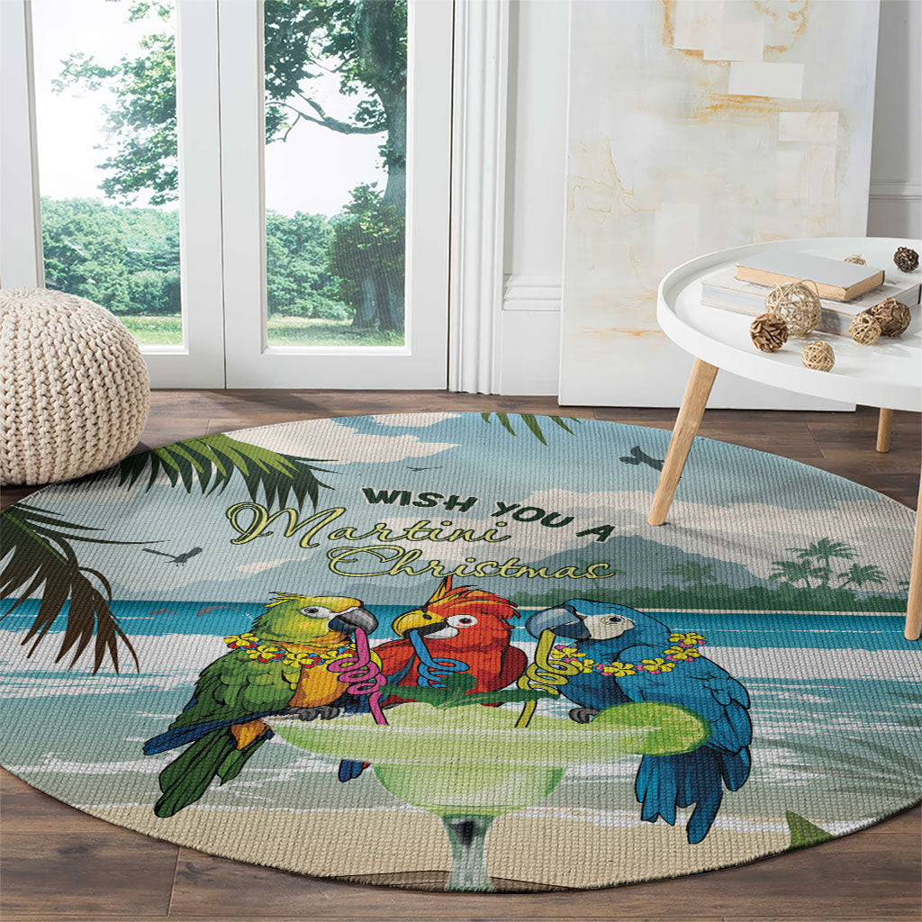 Wish You A Merry Martini Christmas Round Carpet Cocktail Parrot-dise LT7 - Polynesian Pride