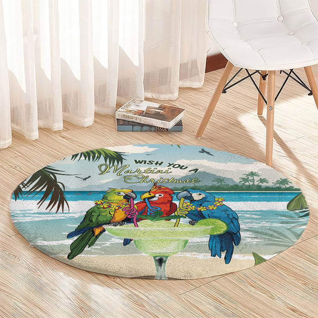Wish You A Merry Martini Christmas Round Carpet Cocktail Parrot-dise LT7 - Polynesian Pride