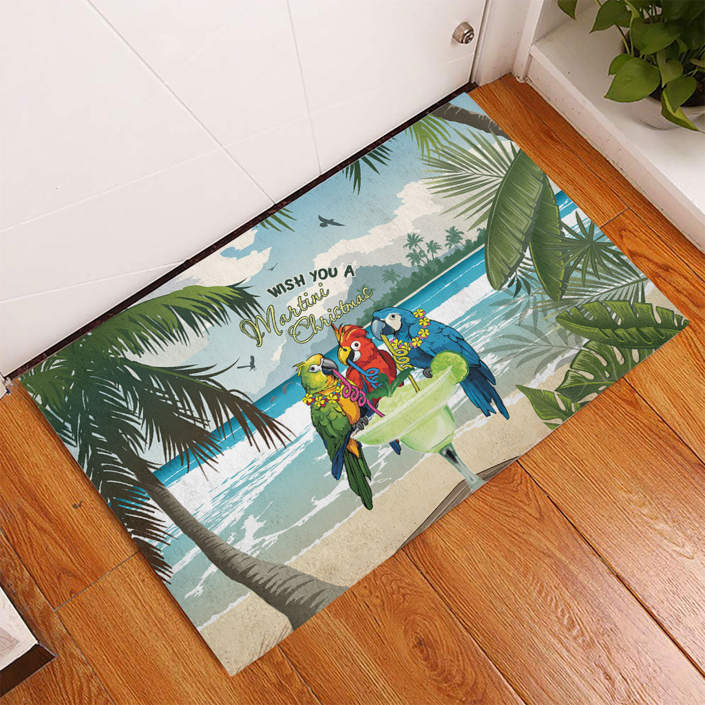 Wish You A Merry Martini Christmas Rubber Doormat Cocktail Parrot-dise LT7 - Polynesian Pride