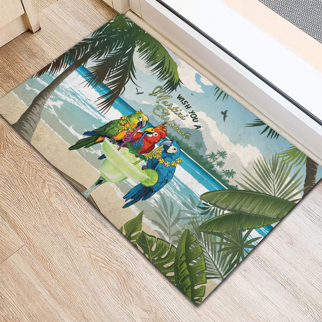 Wish You A Merry Martini Christmas Rubber Doormat Cocktail Parrot-dise LT7 - Polynesian Pride