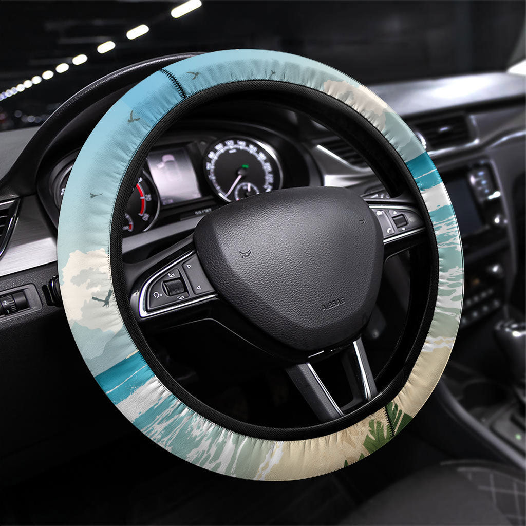 Wish You A Merry Martini Christmas Steering Wheel Cover Cocktail Parrot-dise LT7 Universal Fit Multicolor - Polynesian Pride