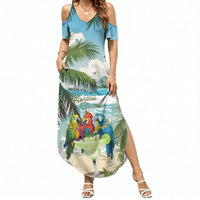 Wish You A Merry Martini Christmas Summer Maxi Dress Cocktail Parrot-dise LT7 Women Multicolor - Polynesian Pride
