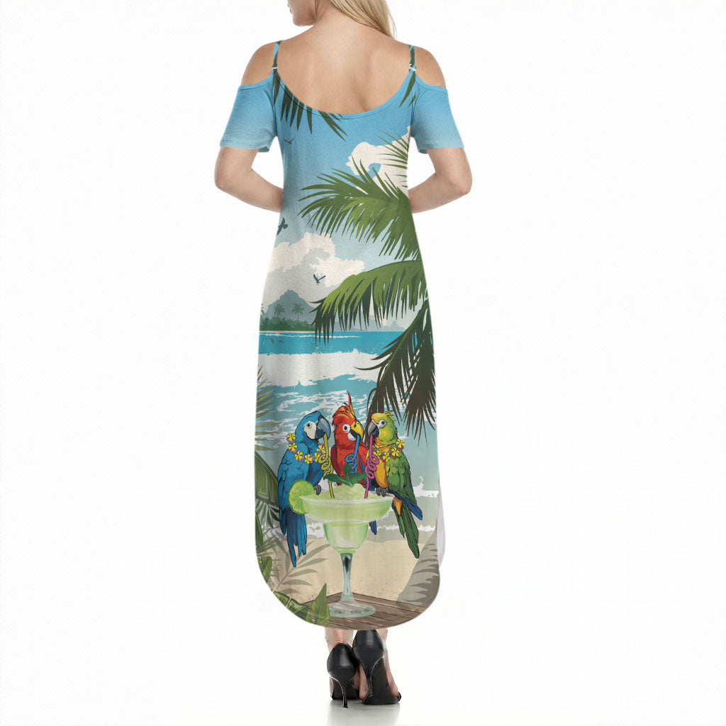 Wish You A Merry Martini Christmas Summer Maxi Dress Cocktail Parrot-dise LT7 - Polynesian Pride