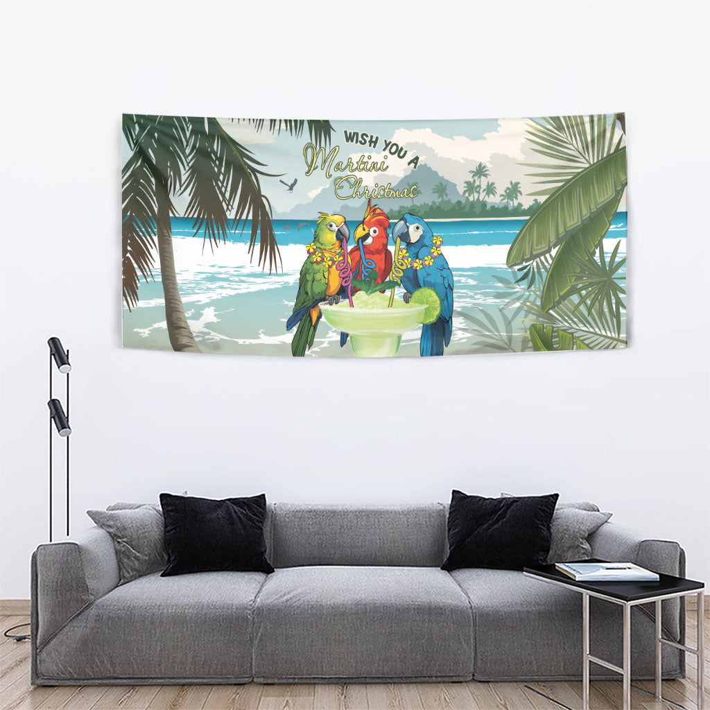 Wish You A Merry Martini Christmas Tapestry Cocktail Parrot-dise LT7 - Polynesian Pride