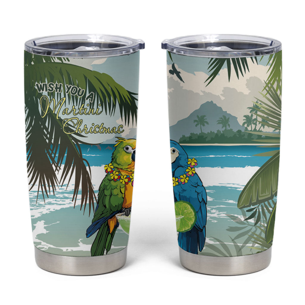 Wish You A Merry Martini Christmas Tumbler Cup Cocktail Parrot-dise LT7 Multicolor - Polynesian Pride