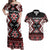 Personalised Taniko Motifs Aotearoa Couples Matching Off Shoulder Maxi Dress and Hawaiian Shirt Waitangi Kowhaiwhai Kiwi