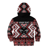 Personalised Taniko Motifs Aotearoa Kid Hoodie Waitangi Kowhaiwhai Kiwi
