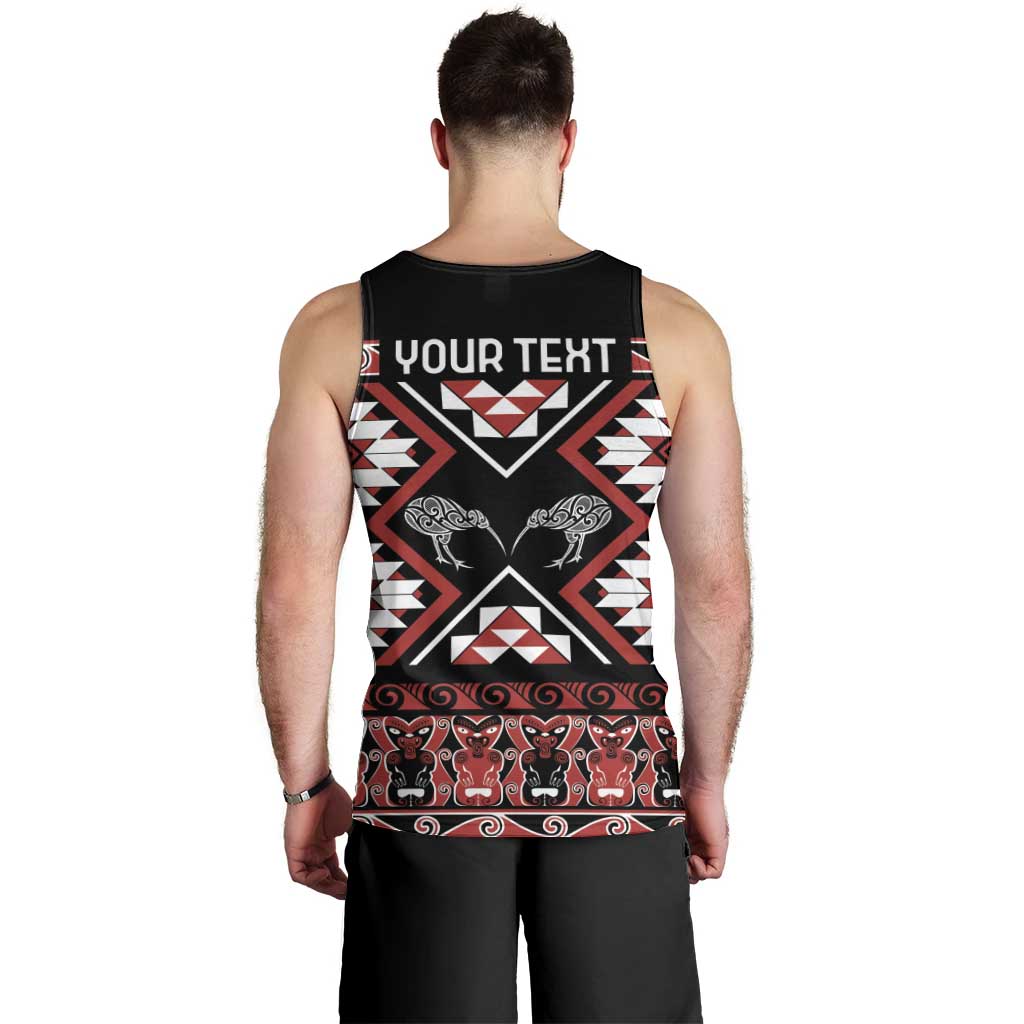 Personalised Taniko Motifs Aotearoa Men Tank Top Waitangi Kowhaiwhai Kiwi
