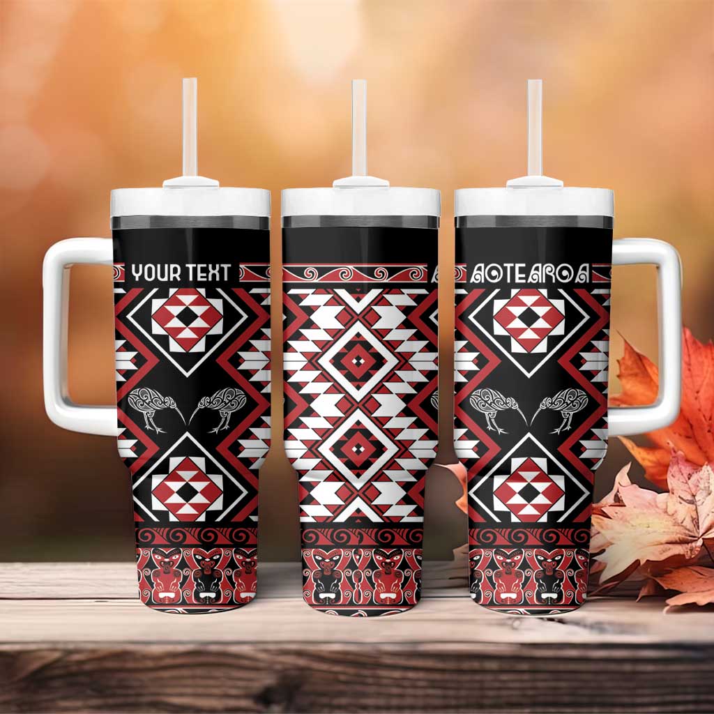Personalised Taniko Motifs Aotearoa Tumbler With Handle Waitangi Kowhaiwhai Kiwi