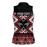 Personalised Taniko Motifs Aotearoa Women Sleeveless Polo Shirt Waitangi Kowhaiwhai Kiwi