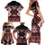 Personalised Aotearoa Waitangi Family Matching Short Sleeve Bodycon Dress and Hawaiian Shirt Taniko Motifs - Mania Gecko