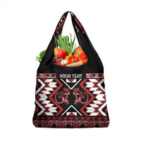 Personalised Aotearoa Waitangi Grocery Bag Taniko Motifs - Mania Gecko