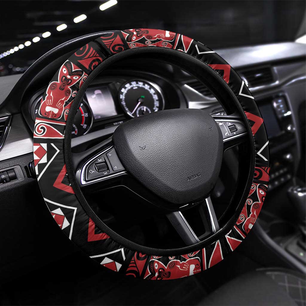 Aotearoa Waitangi Steering Wheel Cover Taniko Motifs - Mania Gecko