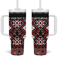 Personalised Aotearoa Waitangi Tumbler With Handle Taniko Motifs - Mania Gecko