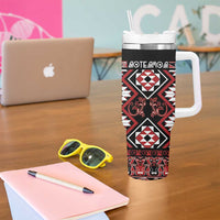 Personalised Aotearoa Waitangi Tumbler With Handle Taniko Motifs - Mania Gecko