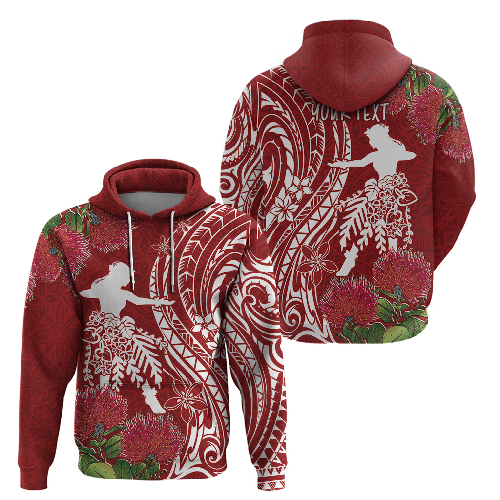 Personalised Hawaii Wahine Zip Hoodie Women's Day Ohia Lehua LT7 - Polynesian Pride