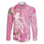 Personalised Hawaii Wahine Family Matching Long Sleeve Bodycon Dress and Hawaiian Shirt Women's Day Maui Lokelani Roses LT7 Dad's Shirt - Long Sleeve Pink - Polynesian Pride