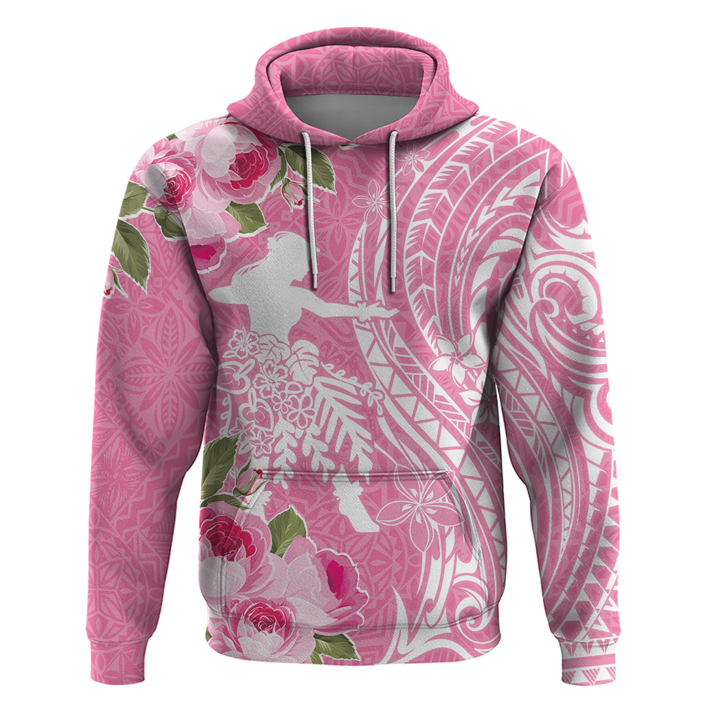 Personalised Hawaii Wahine Hoodie Women's Day Maui Lokelani Roses LT7 Pullover Hoodie Pink - Polynesian Pride