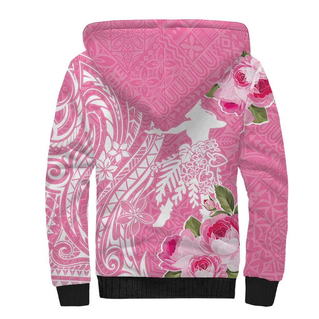 Personalised Hawaii Wahine Sherpa Hoodie Women's Day Maui Lokelani Roses LT7 - Polynesian Pride