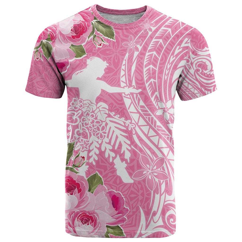 Personalised Hawaii Wahine T Shirt Women's Day Maui Lokelani Roses LT7 Pink - Polynesian Pride