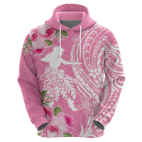Personalised Hawaii Wahine Zip Hoodie Women's Day Maui Lokelani Roses LT7 - Polynesian Pride