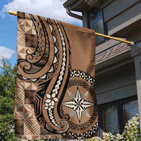 Tonga Ngatu Garden Flag Vintage Brown Manulua Motifs