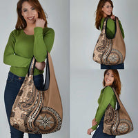 Tonga Ngatu Grocery Bag Vintage Brown Manulua Motifs