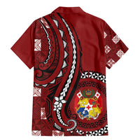 Personalized Tonga Ngatu Family Matching Mermaid Dress and Hawaiian Shirt Iconic Red Manulua Motifs LT7 - Polynesian Pride