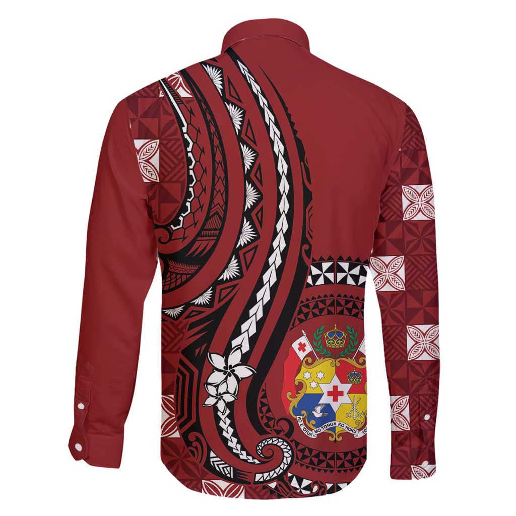 Personalized Tonga Ngatu Family Matching Summer Maxi Dress and Hawaiian Shirt Iconic Red Manulua Motifs LT7 - Polynesian Pride