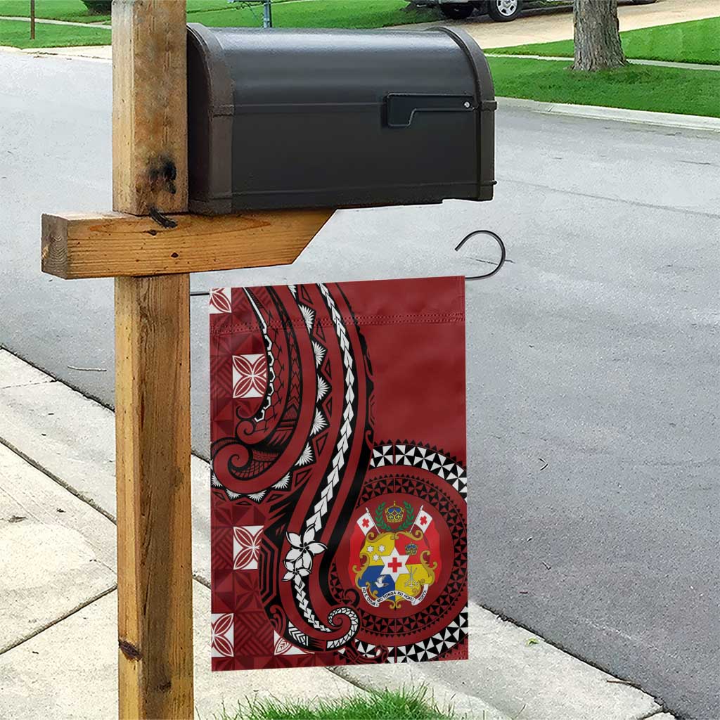 Tonga Ngatu Garden Flag Iconic Red Manulua Motifs