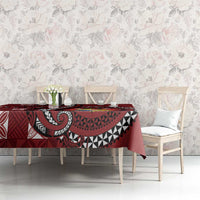 Tonga Ngatu Tablecloth Iconic Red Manulua Motifs