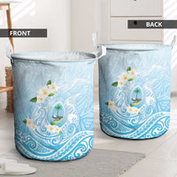 Guam Fishhook Mix Guasali Flowers Laundry Basket Dreaming Turquoise