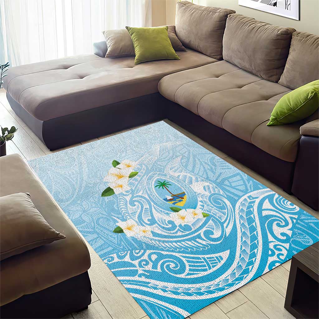 Guam Fishhook Mix Guasali Flowers Area Rug Dreaming Turquoise