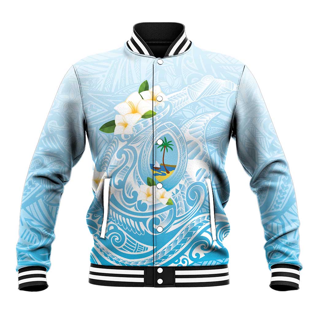 Guam Fishhook Mix Guasali Flowers Baseball Jacket Dreaming Turquoise