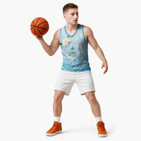 Guam Fishhook Mix Guasali Flowers Basketball Jersey Dreaming Turquoise