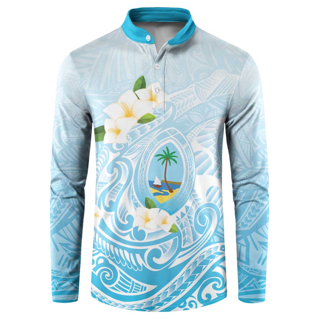 Guam Fishhook Mix Guasali Flowers Button Sweatshirt Dreaming Turquoise