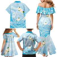 Guam Fishhook Mix Guasali Flowers Family Matching Mermaid Dress and Hawaiian Shirt Dreaming Turquoise LT7 - Polynesian Pride