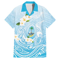 Guam Fishhook Mix Guasali Flowers Family Matching Tank Maxi Dress and Hawaiian Shirt Dreaming Turquoise LT7 Dad's Shirt - Short Sleeve Turquoise - Polynesian Pride