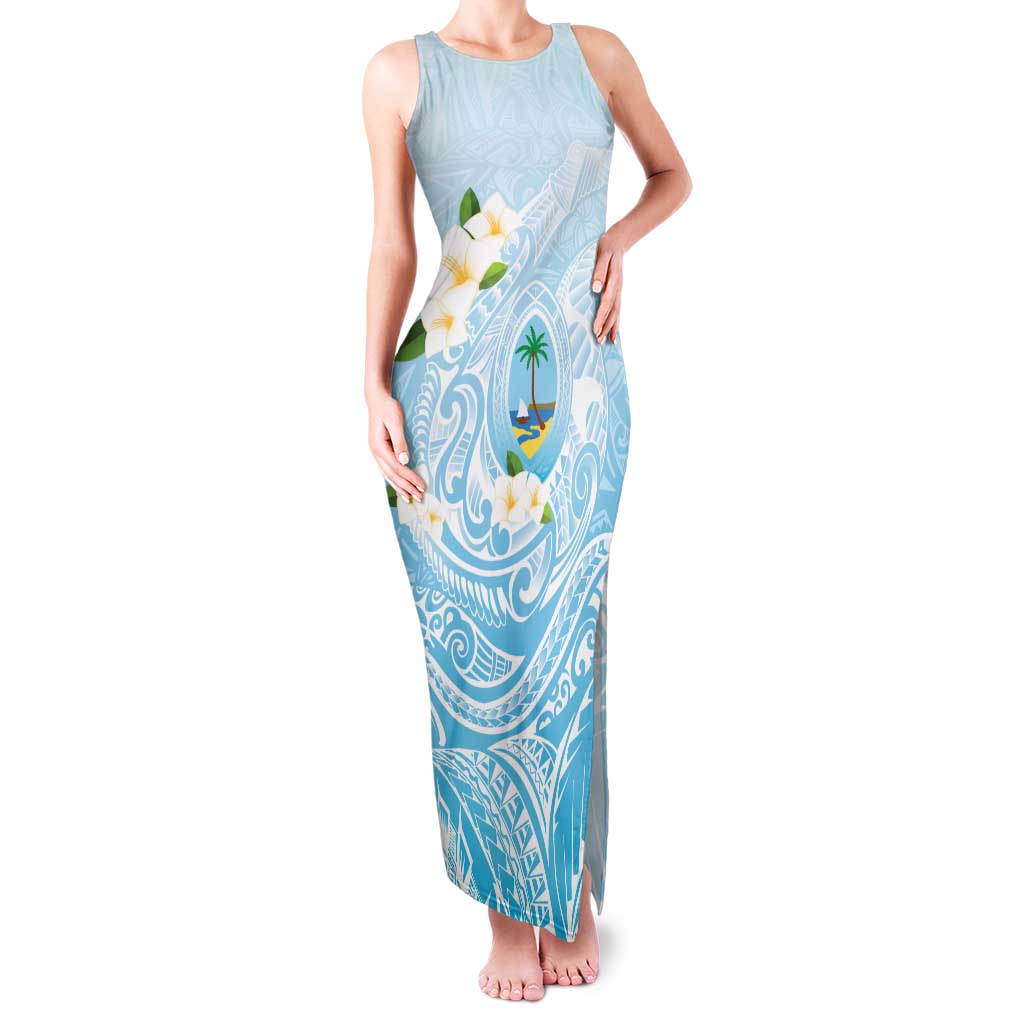 Guam Fishhook Mix Guasali Flowers Family Matching Tank Maxi Dress and Hawaiian Shirt Dreaming Turquoise LT7 Mom's Dress Turquoise - Polynesian Pride