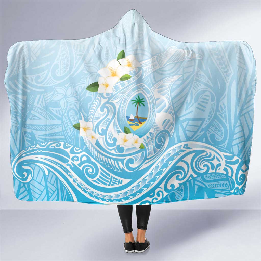 Guam Fishhook Mix Guasali Flowers Hooded Blanket Dreaming Turquoise