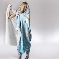 Guam Fishhook Mix Guasali Flowers Hooded Blanket Dreaming Turquoise