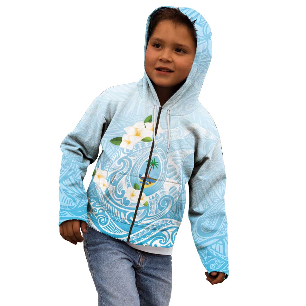 Guam Fishhook Mix Guasali Flowers Kid Hoodie Dreaming Turquoise