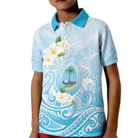 Guam Fishhook Mix Guasali Flowers Kid Polo Shirt Dreaming Turquoise
