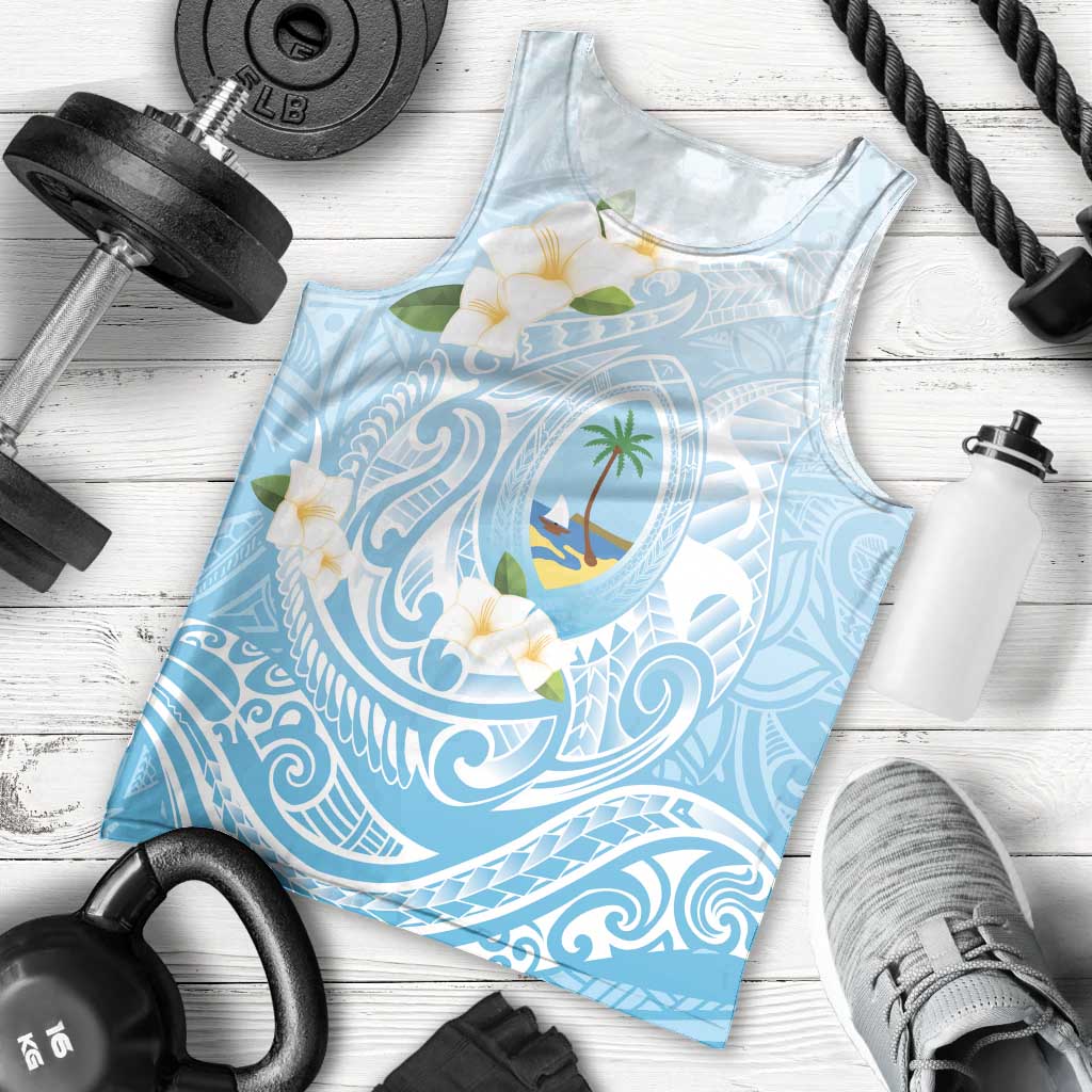 Guam Fishhook Mix Guasali Flowers Men Tank Top Dreaming Turquoise