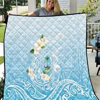 Guam Fishhook Mix Guasali Flowers Quilt Dreaming Turquoise