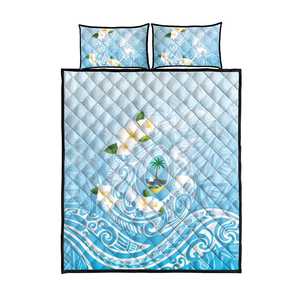 Guam Fishhook Mix Guasali Flowers Quilt Bed Set Dreaming Turquoise