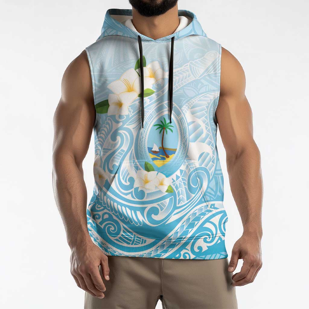 Guam Fishhook Mix Guasali Flowers Sleeveless Hoodie Dreaming Turquoise