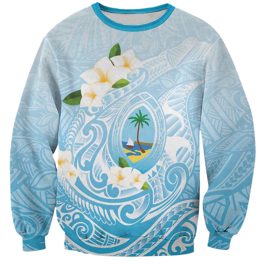 Guam Fishhook Mix Guasali Flowers Sweatshirt Dreaming Turquoise