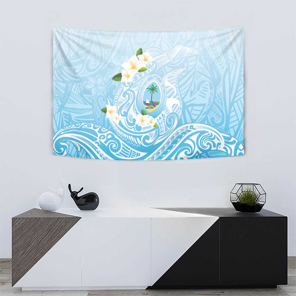 Guam Fishhook Mix Guasali Flowers Tapestry Dreaming Turquoise
